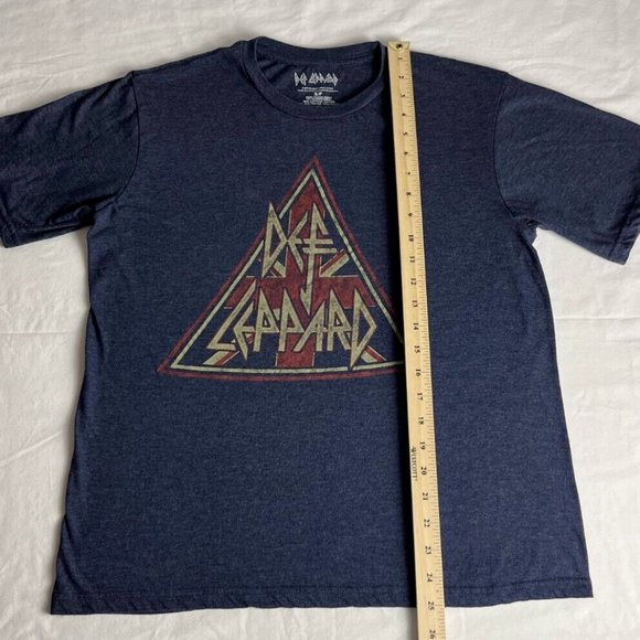 Def Lepperd T-Shirt Women Small Blue Crew Neck Graphic Cotton Blend Short Sleeve - Picture 5 of 10